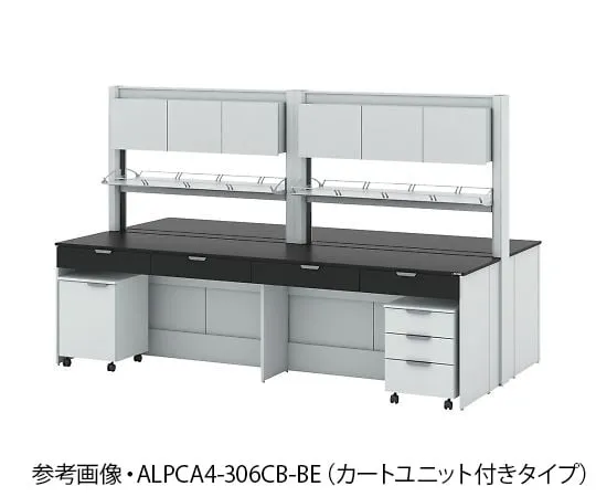 4-3392-01 Central Laboratory Table (with frame type/storage cupboard + aluminum shelf unit) 1800 x 1650 x 850/1900 mm ALPCA3-186CB-BE