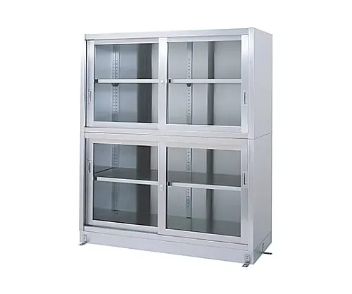 61-0013-19 Storage (Stainless Steel (SUS430), 2 Stages Type, Upper And Lower Glass Door Specification) 900 x 450 x 1750 VGG-9045