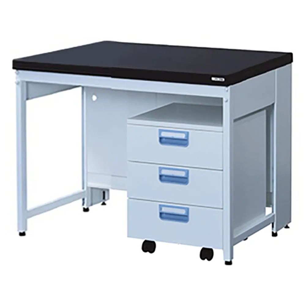 3-4113-01 Side Laboratory Bench Steel Type, Flat, with Wagon 1200 x 600 x 800 ERA-1260K