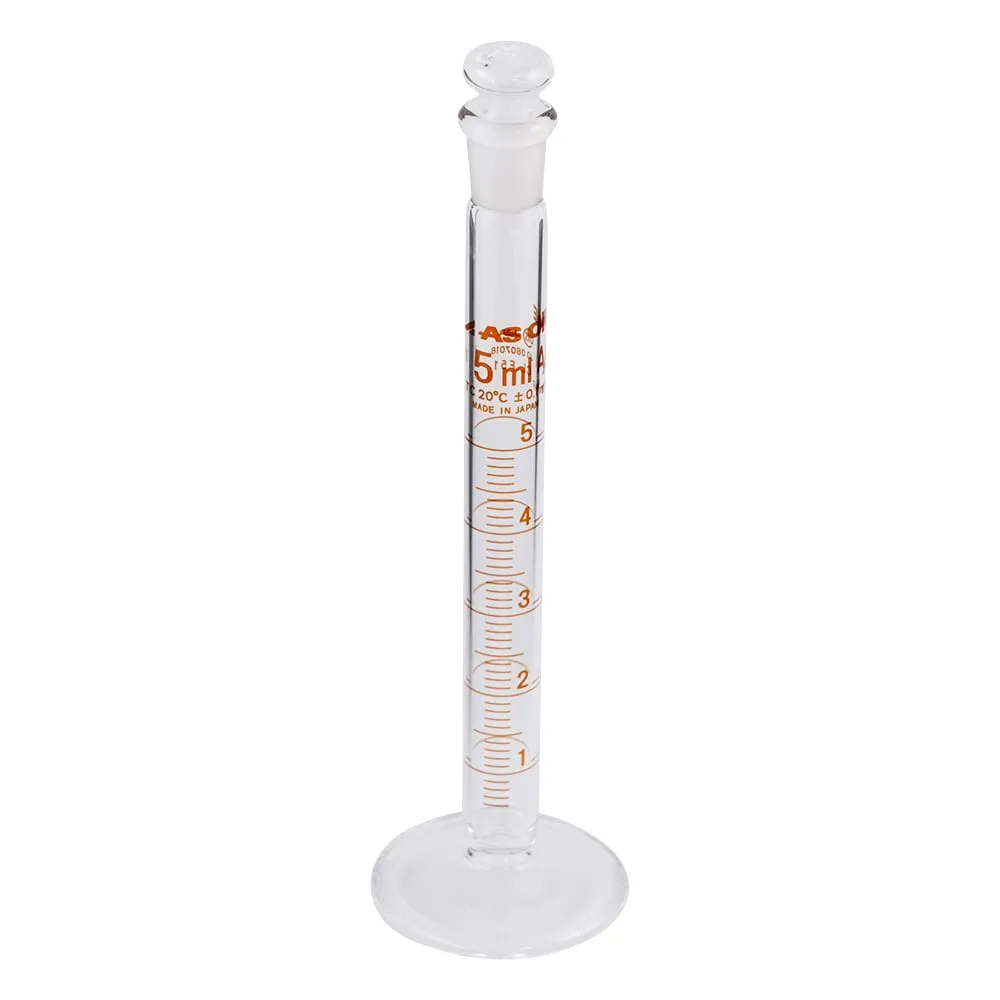 1-8563-01-20 Graduated Cylinder with plug 5 mL with Calibration Certificate