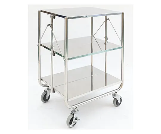 62-1623-87 Stainless Steel 3-Rack Folding Storage Wagon Small SG-53-3