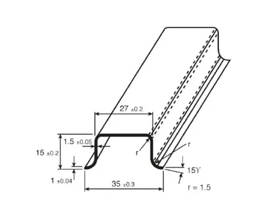 63-4630-07 RS PRO, Unslotted Din Rail, 1000mm x 35mm x 15mm 467-412