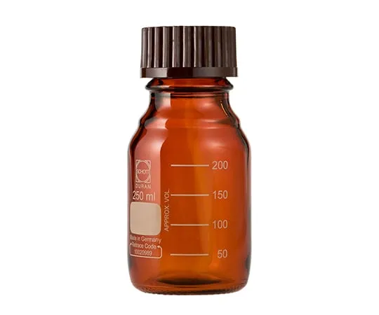 61-4411-49 Screw Cap Bottle (Medium Bottle) Amber with Red Cap 250mL 017210-2501A