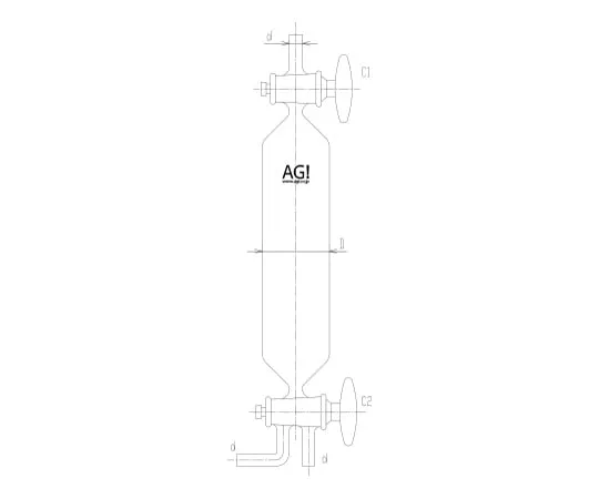 62-2117-32 Gas Sampling Tube Glass Cock 4204-100