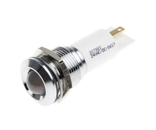 63-4586-24 RS PRO White Indicator, 24 V ac/dc, 16mm Mounting Hole Size, Solder Tab Termination, IP67 207-983