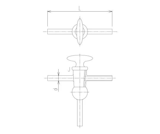 62-2090-87　［Discontinued］High Vacuum Tap T-type　2206-158