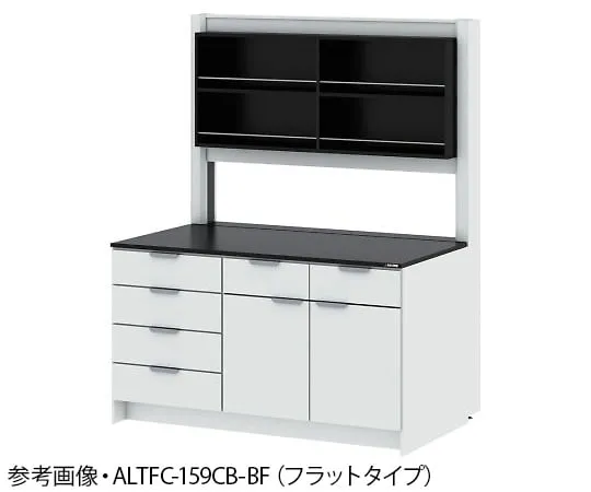 4-3436-01 Side Laboratory Table (Wooden Cabinet Type/With Storage Shelf Unit) Flat Type 1200 x 900 x 850/1900 mm ALTFC-129CB-BF