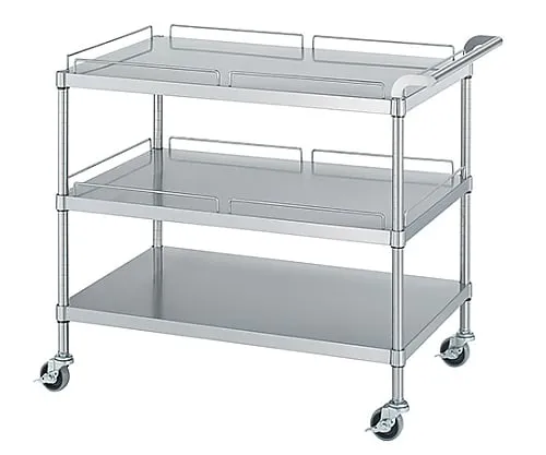 61-0014-42 Stainless Steel Wagon (Stainless Steel (SUS304)), Shelf with Guard 2 Stages, Shelf without Guard 1 Stage Specification) 600 x 450 x 800 MN21-6045