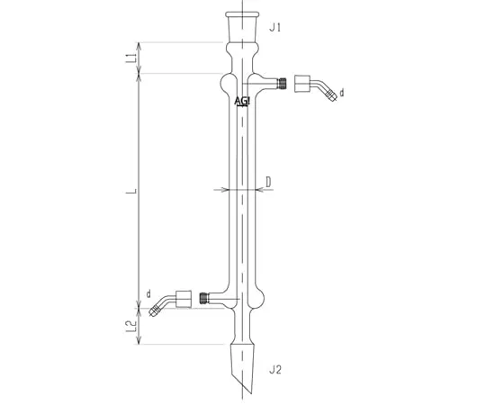 65-1838-44 Semi-Micro Liebig Cooler Water Connector Specification 15/20 120 mm 3400-120W-1M