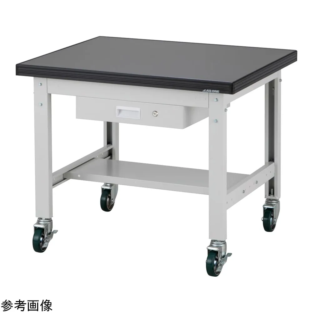 4-5052-01 Chemical resistant load-bearing workbench (with drawers, lower shelves and casters) approx. 48 kg AWT-0975DCL