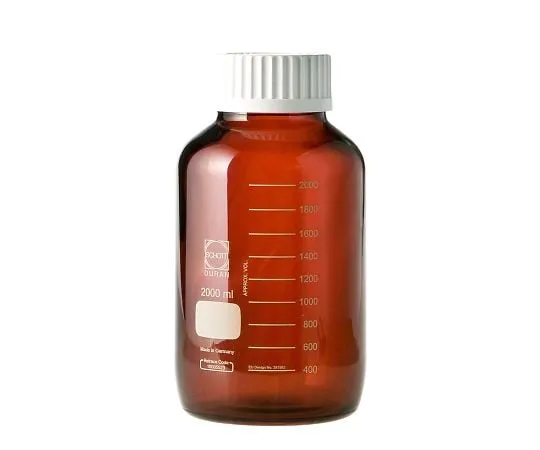 61-4425-10 Screw Cap Bottle Wide-Mouth Amber with White Cap 2L 017250-32000