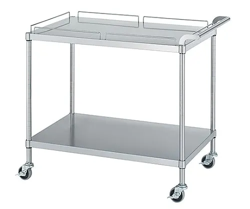 61-0014-32 Stainless Steel Wagon (Stainless Steel (SUS304)), Shelf with Guard 1 Stage, Shelf without Guard 1 Stage Specification) 600 x 450 x 800 MN11-6045