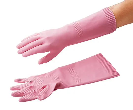 3-7145-01 Natural Rubber Thick Gloves TOWALOVE (Pink) M 1 Pair No.200M