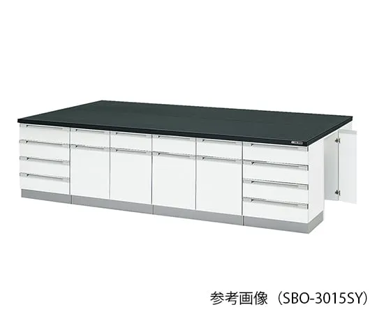 3-8043-01 Laboratory center bench (Wooden type, with storage space) 1800 × 1500 × 800mm SBO-1815SY