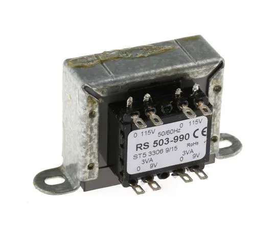63-4636-33 RS PRO 6VA 2 Output Chassis Mounting Transformer, 9V ac 503-990