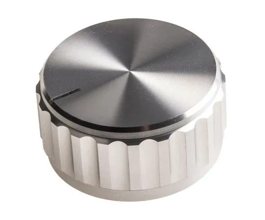 63-4635-67 RS PRO 30mm Silver Potentiometer Knob for 6.4mm Shaft Splined 498-851