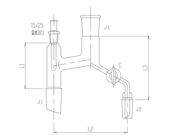 62-2109-02 Simple Fractionator Glass Cock 3530-4L3L