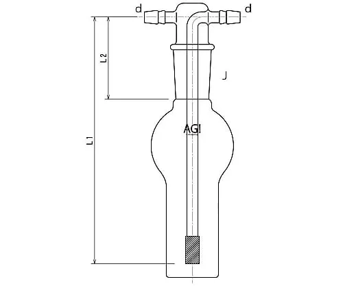 61-3630-40 Gas-Washing Bottle with Ball 100mL 4124-100