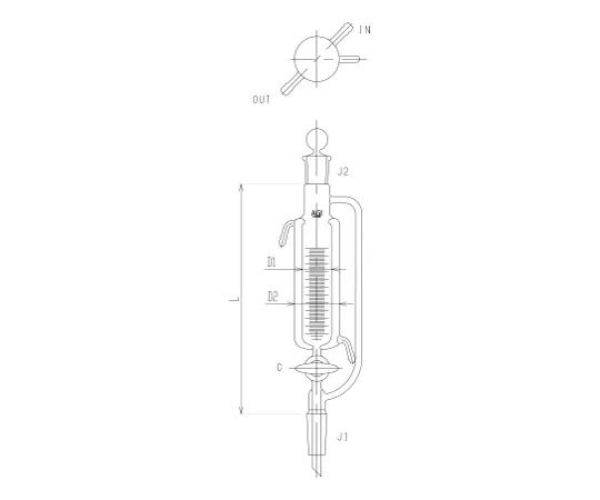 62-2110-99 Double Tube Equilibrium Drop Funnel Glass Cock 100 mL 3744-100J-3L