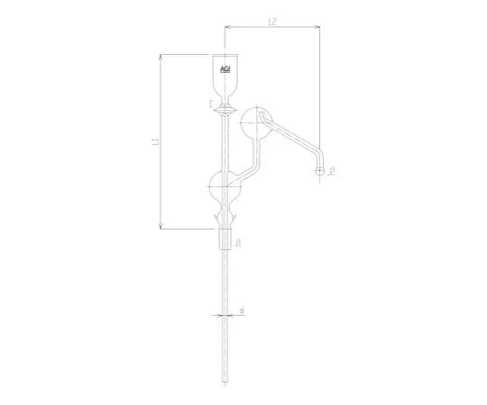 62-2095-96 Double Trap Ball Glass Cock with Injection Funnel 2597-4LC