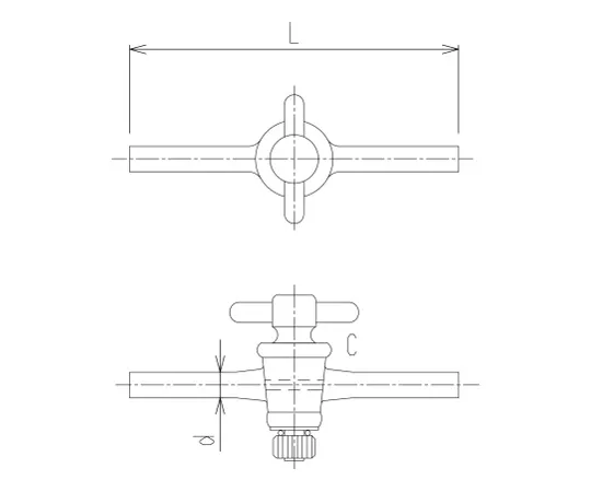 62-2089-90　［Discontinued］PTFE Two-Way Stopper 1/5 Tapered PTFE Stopper/Without Rubber Stopper　2120-13
