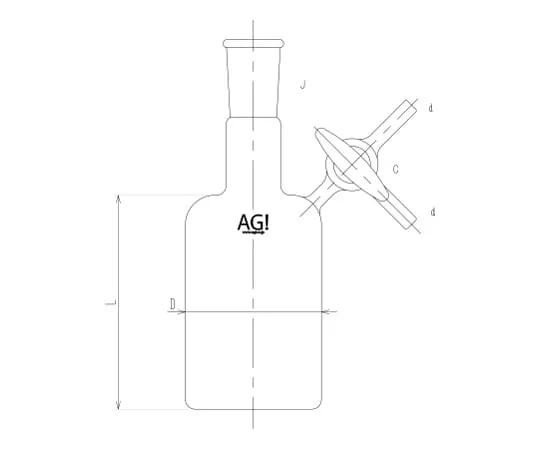 62-2110-73 Solvent Bottle Glass Cock 3694-100-4L