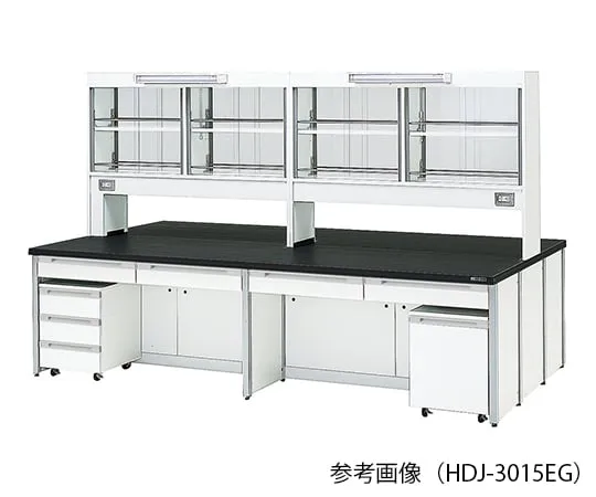 3-7866-01 Laboratory center bench (Frame Type) 1800 x 1200 x 800/1870mm glass door with LED lighting HDJ-1812EG