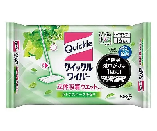 63-4135-85 Quickle Wiper Three-dimensional Adsorption Wet Sheet Citrus Herb Scent 16pcs Included K35347916