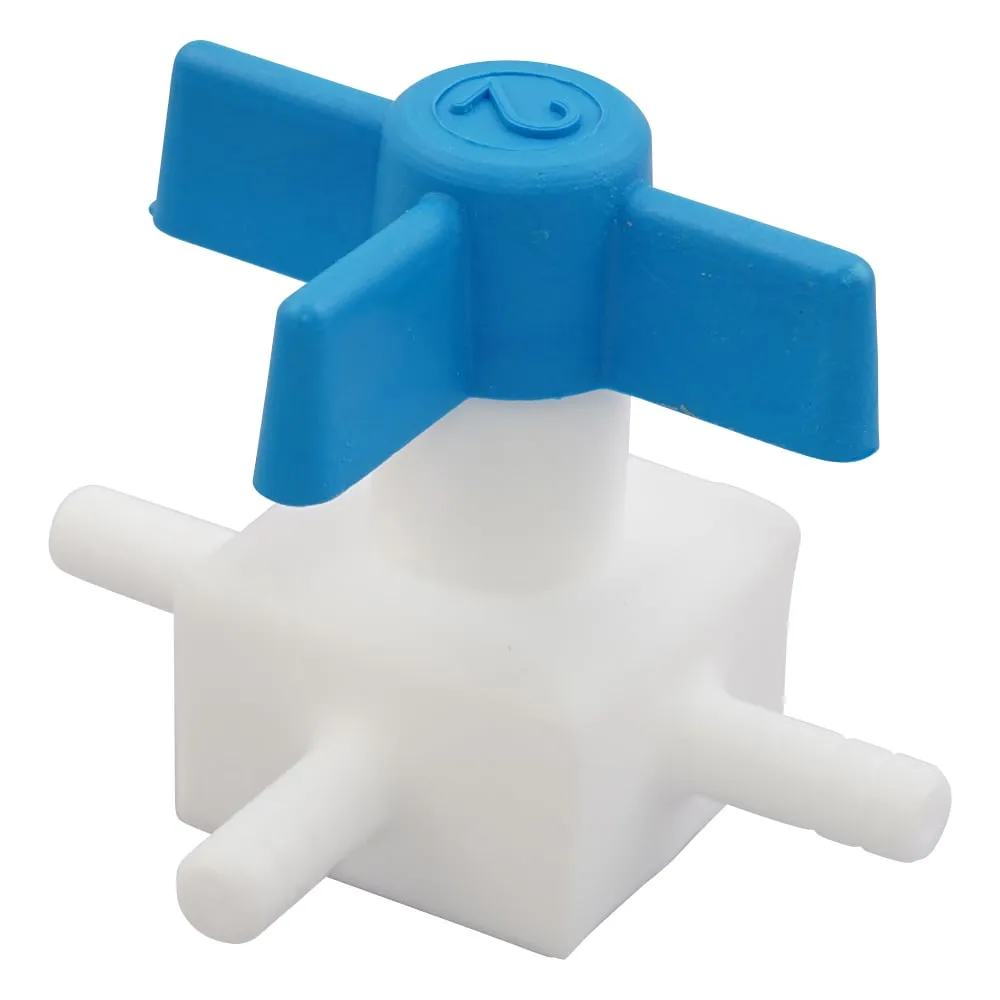 5-5368-12 Fluororesin Three-Way Stopcock (Inserting Lock) 016.802.2