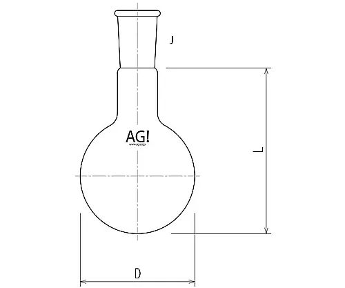 61-3614-10 1 Neck Flask 50mL 15/25 3100-050-1L