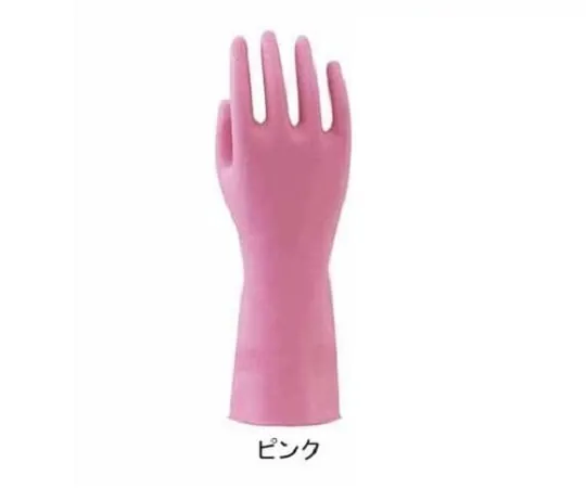 61-0184-09 Natural Rubber Gloves Shinayaka Medium Thick (Fleece lining) S Pink 120 Pairs SNYKC-SP