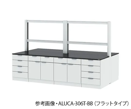 4-3424-01 Central Laboratory Table (with Steel Cabinet Type/Frame Unit) Chemical Type 1800 x 1650 x 850/1900 mm ALUCB-186T-BB
