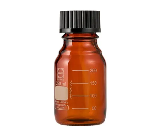 61-4411-50 Screw Cap Bottle (Medium Bottle) Amber with Black Cap 250mL 017210-2502A