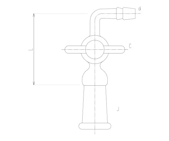 62-2093-11 Exhaust Curved Tube Female with PTFE Cock 2422-1L
