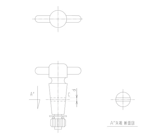 62-2089-73　［Discontinued］PTFE Two-Way Stopper Closed PTFE Stopper　2104-13