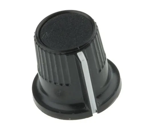 63-2999-16 RS Pro Potentiometer Knob, Grub Screw Type, 11.6mm Knob Diameter, Black, 3.175mm Shaft 259-6812