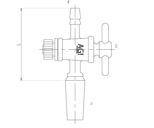 65-1838-04 Exhaust Tube Straight Tube with Cook Male PTFE Cook 15/20 80 mm 2410-1M