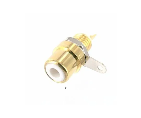 63-3099-99 RCA Jack White 6.1 phi Hole for Panels, Gold-Plated, Non-Insulated WTN20F6213GW