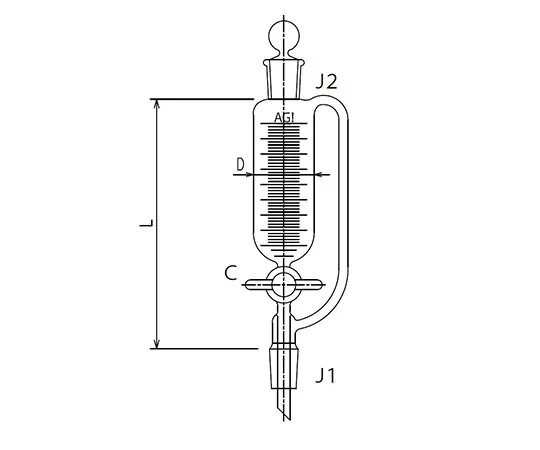 61-0188-01 Semi-Micro Balance Type Dropping Funnel PTFE Cock 10mL 3746-10-1M