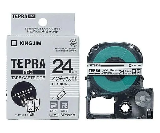 61-0601-24 Tepra PRO Label Printer Tape Index Label Black Characters On Transparent Delustering 24mm Width STY24KM