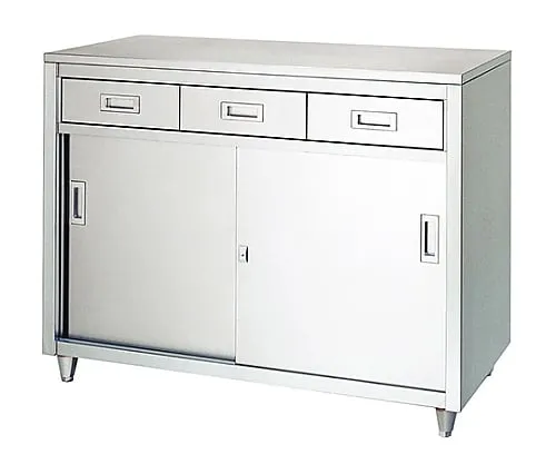 61-0014-24 With Storage Adjust (Stainless Steel (SUS430), with Drawer, 1 Stage Type, Stainless Steel Door Specification) 900 x 450 x 950 LAD-9045