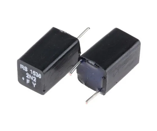 63-4560-28 RS PRO Polystyrene Capacitor 2.2nF 63V dc ±1% Tolerance Through Hole 7.5mm diameter 116-284