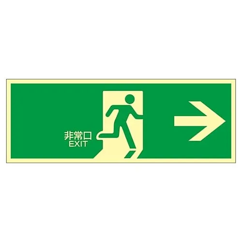 61-3397-96 High Luminance Phosphorescent Emergency Exit Sign Emergency Exit -> Phosphorescent LE-1801 71801
