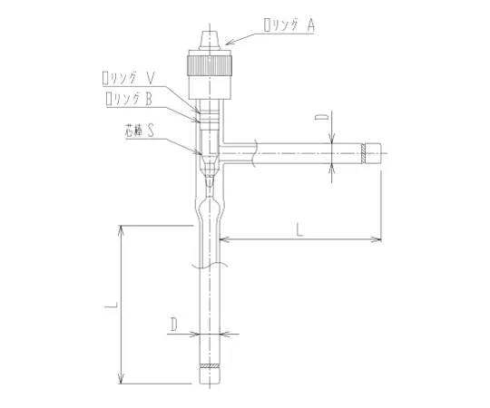 62-2120-71 Needle Valve for Flow Rate Adjustment L Type (Angle Type) Grooved Core Rod Material: PTFE 2230-10L-G