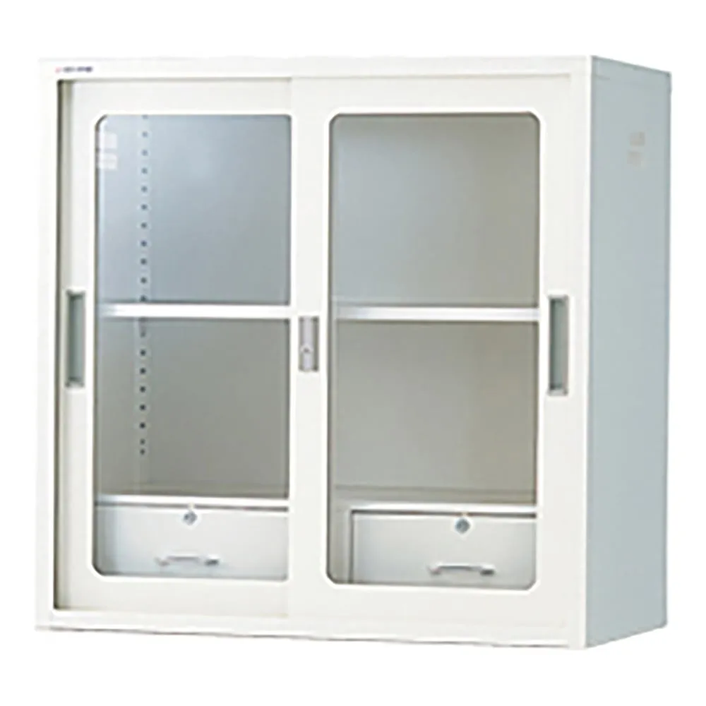0-4381-21 Chemical-Resistant Double Sliding Storeho*** Glass Door (With Drawer) N-90GH・OW