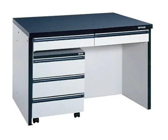 63-1268-91 Laboratory work bench (with cabinet wagon and drawers) Gray Black W200×D750×H800mm STA-12LA