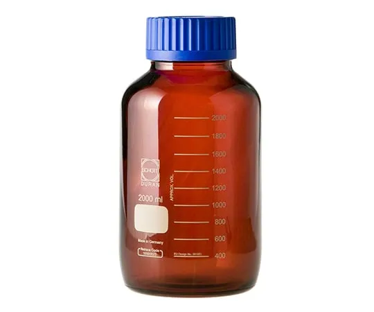 61-4424-95 Screw Cap Bottle Wide-Mouth Amber with Blue Cap 2L 017250-12000