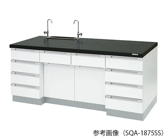 3-4342-11 Laboratory side bench (Wooden type with spot sink) 1800 × 750 × 800mm SQA-1875SS