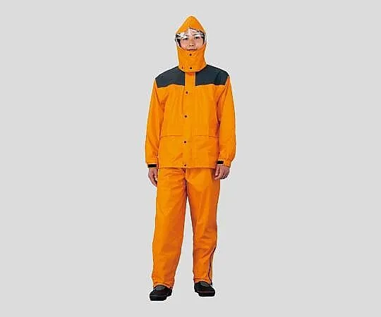 2-8961-01　［Discontinued］Rain Wear (Endurance Reinforcement High Pressure Waterproof) PVC Coating Orange　M