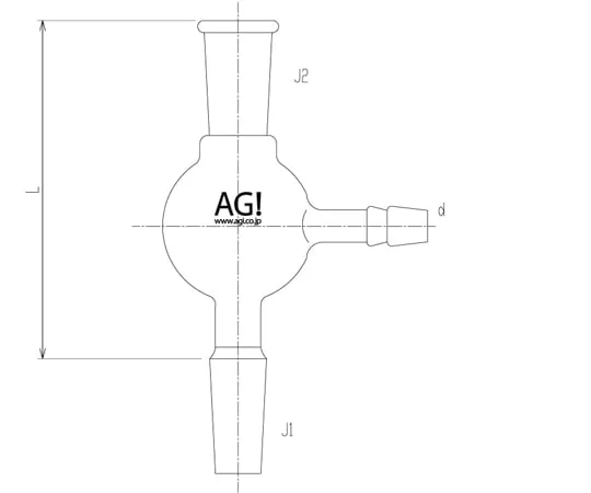 65-1838-28 Pressure Reducing Spherical Connecting Tube 15/20 2538-1M